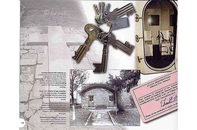 The keys in this photograph are the actual keys to the MSP gas chamber that are missing. This is a copy of page 146 in Mark Schreiber's book "Somewhere In Time."