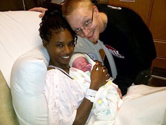 Christopher Cray is pictured with Michelle Reams after the birth of Christopher Jr. Cray has been missing from Jefferson City since May 20.