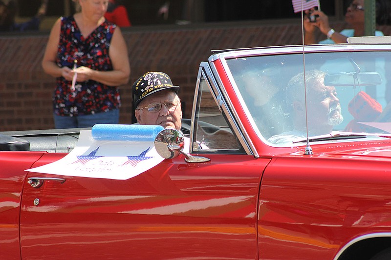 A local veteran participates in the second annual Fulton Independence Day Parade.