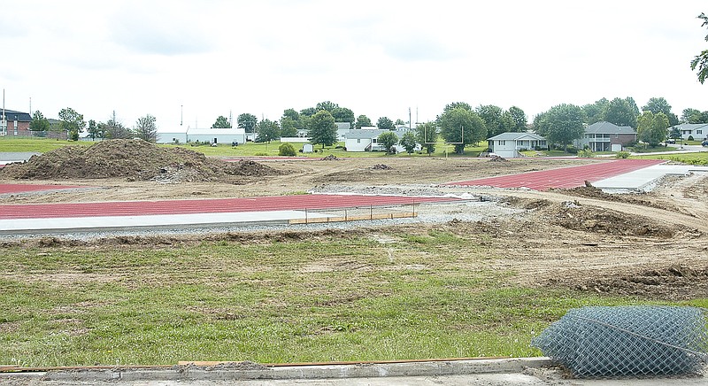 The site is being prepared for installation of the artificial-turf football field approved for the California High School by the voters in April.