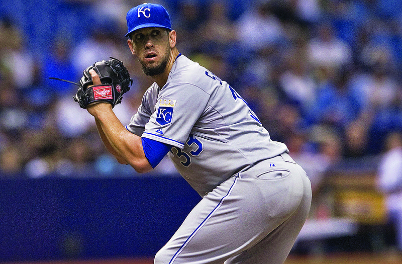 Royals starter James Shields pitched seven shutout innings in Monday night's 6-0 victory against the Rays in St. Petersburg, Fla.