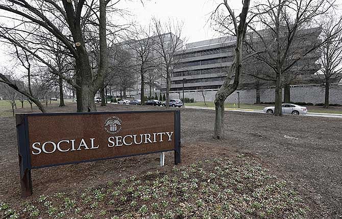 This Jan. 11, 2013, file photo shows the Social Security Administration's main campus in Woodlawn, Md. 