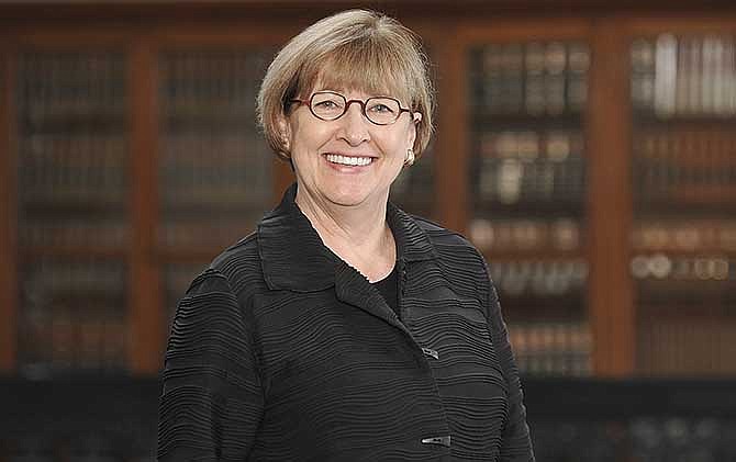 Judge Patricia Breckenridge poses in the Missouri Supreme Court building.