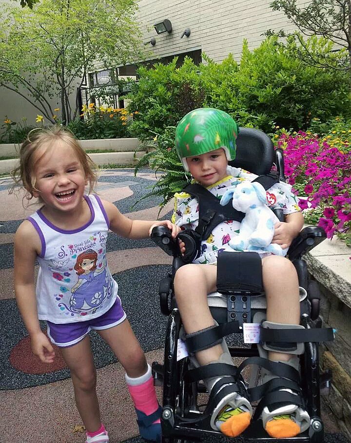 Twins Gracie and Bailey Wallis, 4, were injured in a serious car accident May 27. Bailey, right, remains hospitalized in critical condition.