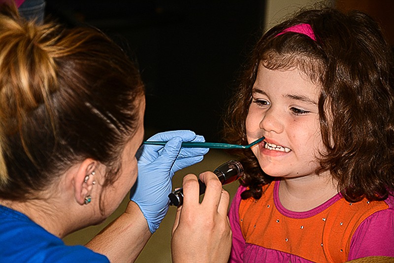 Dental screenings were among the free health checks at the Moniteau County Back to School Fair Saturday at California High School. 
