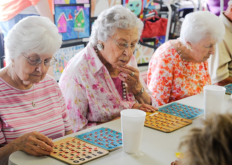 The Moniteau County Fair Senior Citizens Day continues to grow in attendance and prizes. Many of the more than 100 guests come early to get a good seat for Bingo and to visit with friends.