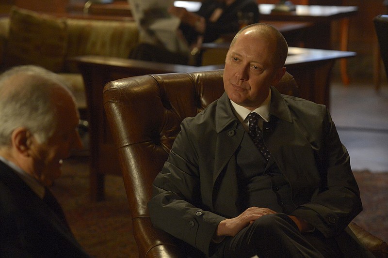 This image released by NBC shows James Spader as Raymond Reddington in a scene from "The Blacklist." NBC is promoting the September return of its hit drama series "The Blacklist" with heavy promotional spots and ads distributed through TV, print, billboards and online.
