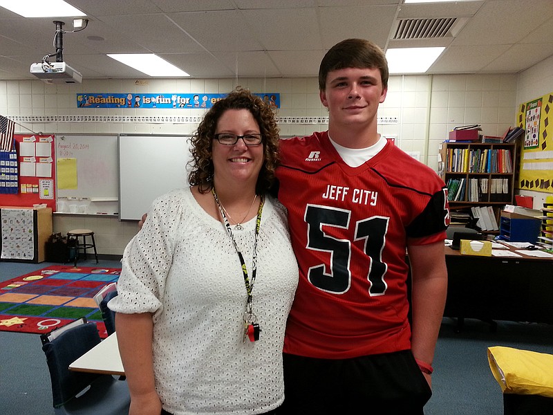 JCHS senior Brendan Baker with his nominee Shelley Newman.