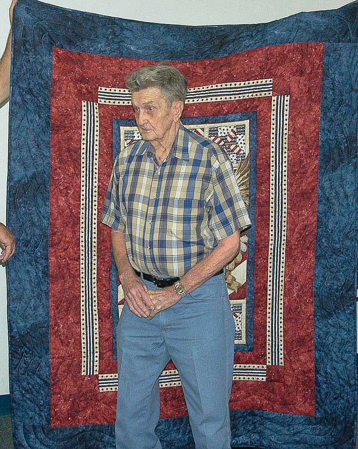 World War II veteran Jim Donley was presented with a Quilt of Valor Tuesday, Sept. 9. He was a crew member of a B-24 Liberator which flew missions over Germany.