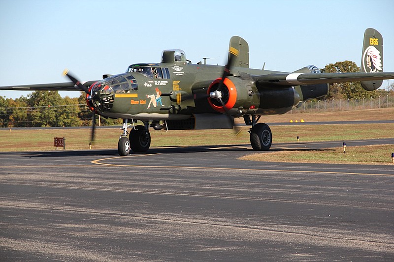 The B-25 bomber returns for viewing and flight of select World War II and Korean War veterans during the Lake of the Ozarks Air Show Saturday.  