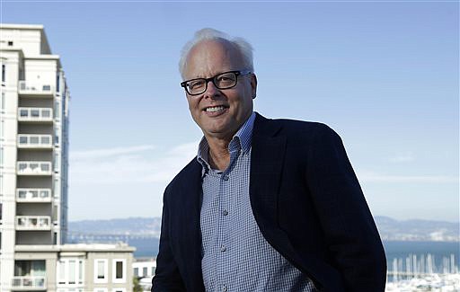 Ray Ozzie, of the new startup Talko, poses for photographs in San Francisco. Ozzie, Microsoft's former chief software architect, hopes to orchestrate voice's comeback through Talko, a mobile application that sends the equivalent of text messages in the form of a spoken word.