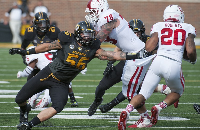 Missouri defensive end Shane Ray, shown here in action earlier this month against Indiana at Faurot Field, was named the SEC Defensive Line Player of the Week on Monday.