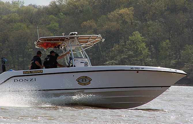 A group of Missouri State Highway Patrol troopers is shown patrolling the Lake of the Ozarks in this 2013 photo.