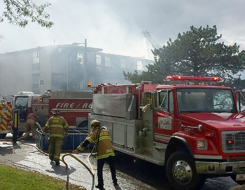 Firefighters were called to a fire Friday at the Evergreen Apartments in Holts Summit.