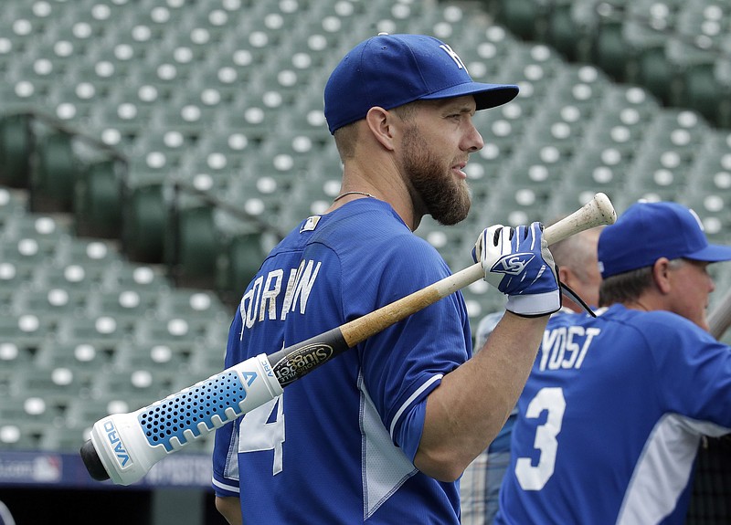 Alex Gordon of the Royals waits to take batting practice Thursday in Baltimore. The Royals and Orioles will start the American League Championship Series tonight.