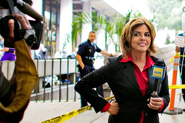 In this 2011 file photo released by CNN, HLN correspondent Jane Velez-Mitchell reports on the Conrad Murray trial for the death of Michael Jackson. Velez-Mitchell and her staff have been laid off due to budget cuts at CNN, ending her nightly program on the HLN network. Her program, which aired for six years at 6 p.m. CT on the CNN sister network, ended Monday.