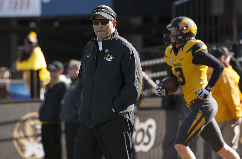 Missouri head coach Gary Pinkel stands on the field prior to Saturday's game against Kentucky at Faurot Field.