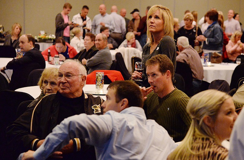 Republican supporters monitored Tuesday evening's race results from a republican watch party at the Capitol Plaza Hotel, hosted by Republican incumbent for U.S. Congress, Blaine Luetkemeyer.