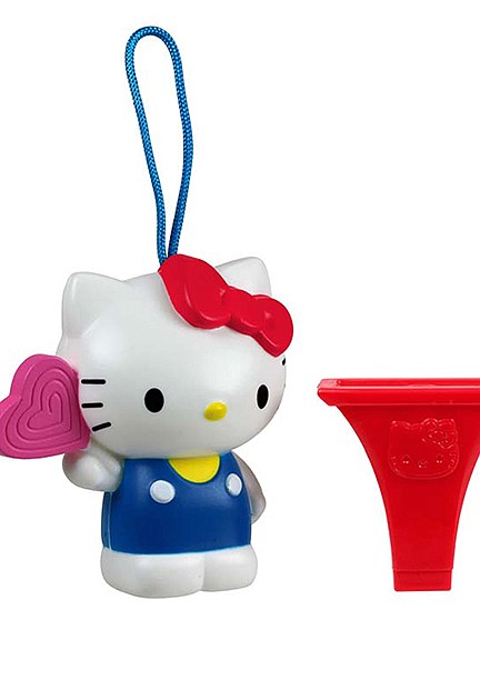This is the recalled Hello Kitty Birthday Lollipop whistle, which McDonald's gave to children in Happy Meals.