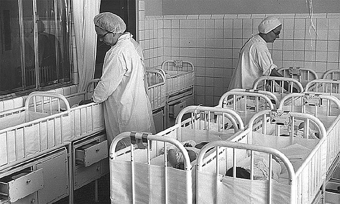 In this undated photo, nurses attend to babies in the St. Mary's nursery. In its first year, 1925, the maternity department at the Jefferson City hospital cared for 40 mothers and their babies.