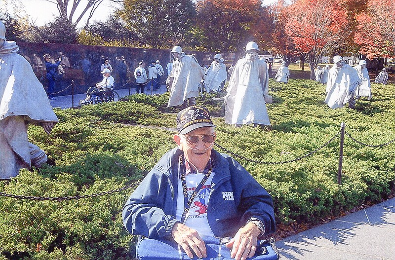 Ralph Sanders is very impressed with the reality of the art at the Korean War Memorial. A veteran of the Korean War, he visited the memorial while a part of the 31st Central Missouri Honor Flight.