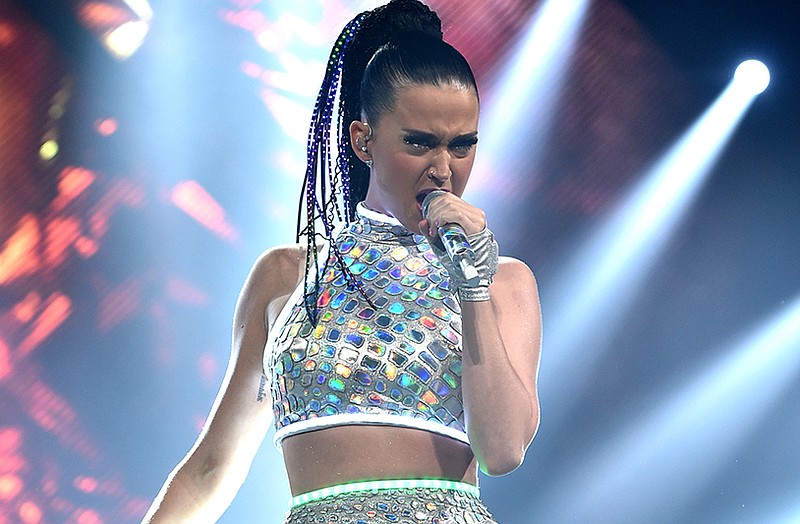 Katy Perry performs on stage at "The Prismatic World Tour" at the Honda Center in Anaheim, Calif. She will be the headliner at the Super Bowl halftime.