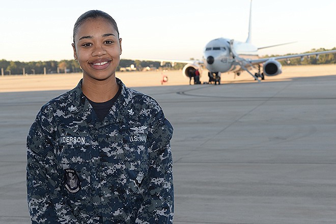 Petty Officer 2nd Class India Anderson, a Jefferson City High School graduate, is an aviation structural mechanic with VP-16, a Jacksonville-based squadron that operates the Navy's newly-designed maritime patrol aircraft, the P-8A Poseidon.