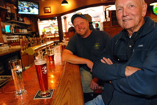 Regulars Jerry Christensen, left, and Bob Brubaker enjoy their favorite beers at Deschutes Brewery's brew pub in Bend, Oregon. After opening in 1988 as Bend's first craft brewery, Deschutes now distributes coast-to-coast, and many of its brewers have left to start their own breweries.
