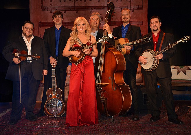 Rhonda Vincent poses with her band.