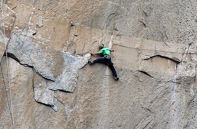 Kevin Jorgeson climbs on what is known as pitch 15 during what has been called the hardest rock climb in the world: a free climb of El Capitan, the largest monolith of granite in the world, a half-mile section of exposed granite in California's Yosemite National Park. The first climber reached its summit in 1958, and there are roughly 100 routes up to the top.
