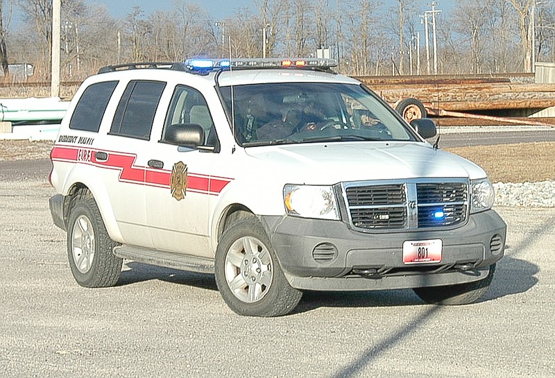 Fire Chief Allen Smith responds to assist Mid-Mo Ambulance at a call to aid someone in need of medical assistance.