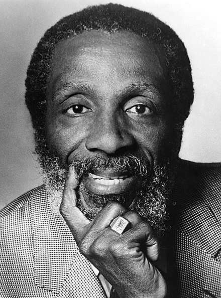 Posed portrait of Dick Gregory.