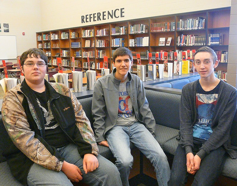 The 2014-15 Academic team members are, left to right, Jarod McKee, Mason Albertson and Jack Johnston. Morgan Carpenter was absent for the photo.