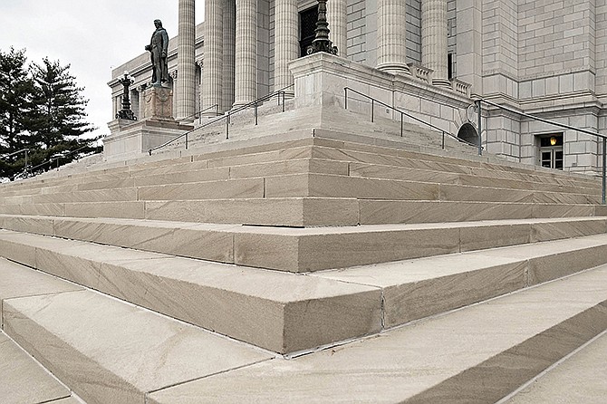 In order to stop water from leaking into the Capitol basement, the south steps will have to be removed. In addition, the statue of Thomas Jefferson will have to be temporarily removed from its prominent perch. 