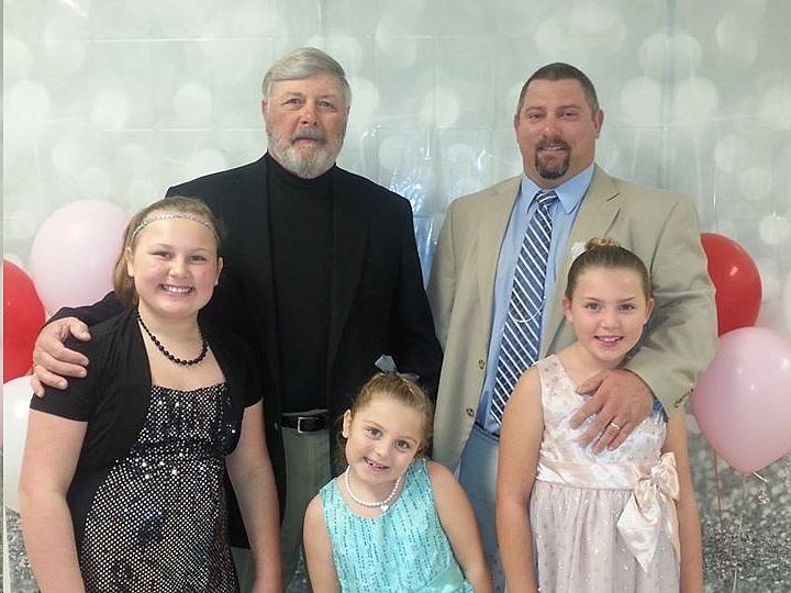 Former California School Superintendent, Ron Harlan, joined his son-in-law Daniel Williams and grandaughters for the Saturday night "Special Guy, Special Girl" dance at the California Elementary Saturday night. The Harlans' are McGirk area residents.
