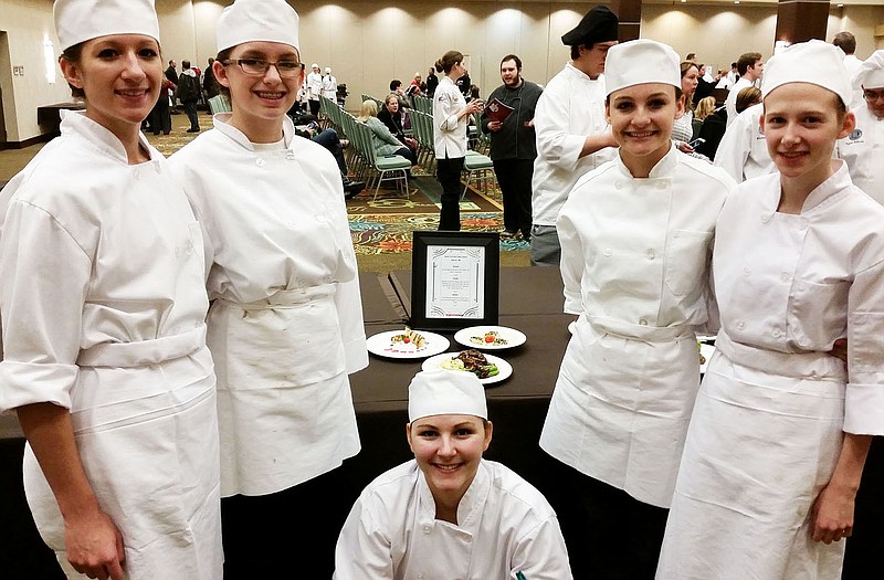 South Callaway's ProStart culinary team includes senior Alexis Wetherall, sophomores Jillian Potts and Alyssa Laughlin, junior Haley Pate and senior Devin Willenburg.