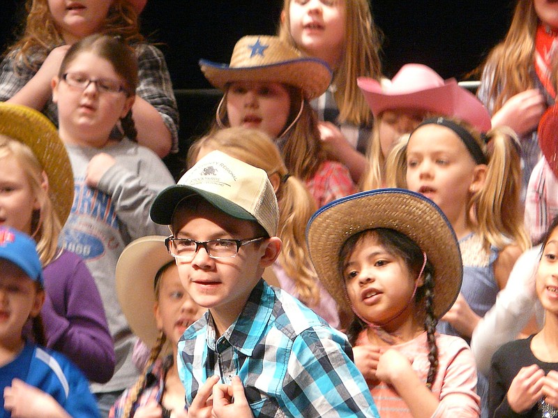 Brooks Volkart portrays Old MacDonald in the second grade musical "A Day in the Country."