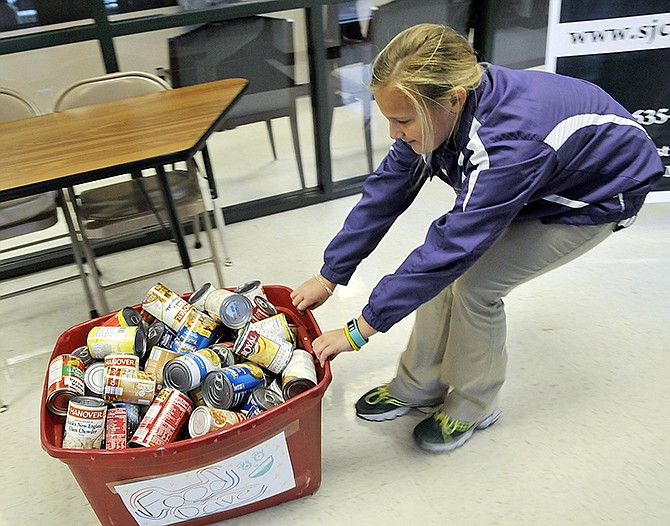 As part of Catholic Schools Week, students at St. Joseph Cathedral School held a Souper Bowl competition in January as a fun means to collect canned food for the Samaritan Center. 