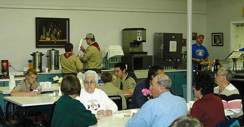 Democrat photo / David A. Wilson

The tables were filled by customers at the annual Kiwanis and Boy Scout pancake breakfast fundraiser on Saturday.