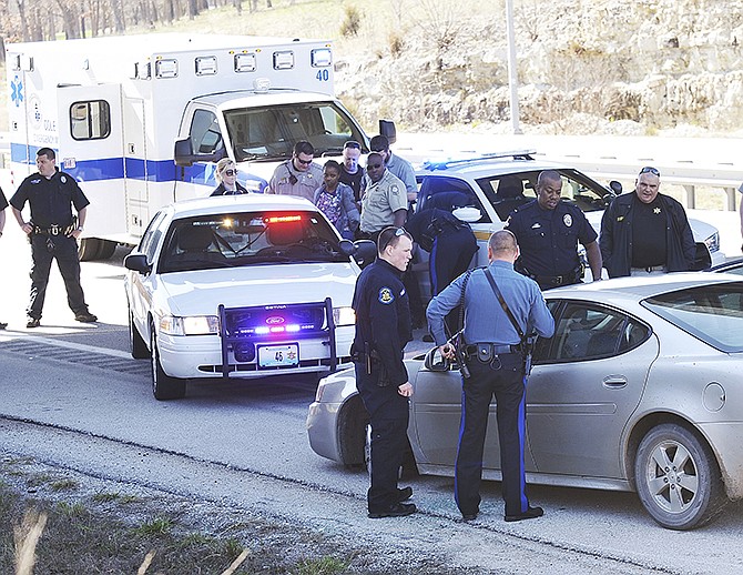 Cole County deputies took a woman into custody Thursday after a multi-agency car chase. In addition to sheriff deputies, she was pursued by officers from the Missouri Highway Patrol. The Jefferson City Police Department assisted in setting up a roadblock just south of the city limits at the Idlewood Road overpass where the chase concluded.