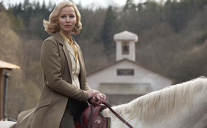 In this image released by Magnolia Pictures, Jennifer Lawrence appears in a scene from "Serena."