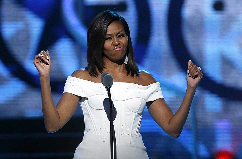 First Lady Michelle Obama speaks during a taping of the Black Girls Rock award ceremony at the New Jersey Performing Arts Center.