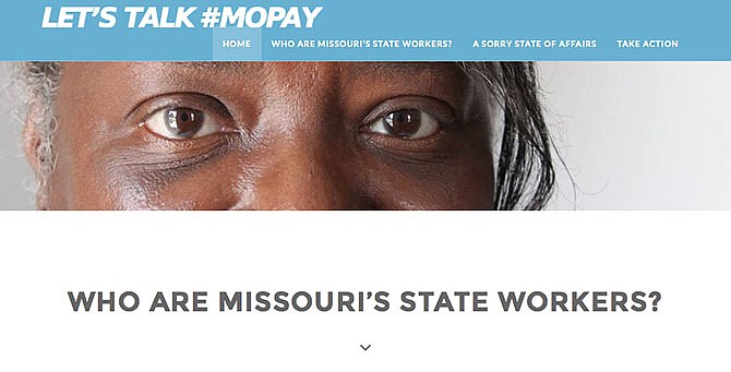 AFSCME (American Federation of State, County and Municipal Employees) is campaigning to raise state employee wages in Missouri, in part by using the Twitter hashtag #MOPay and asking Missourians to sign a petition online at the raisemowages.com website (screenshot above).  