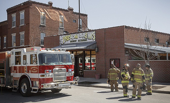 Jefferson City Firefighters responded after a fire broke out in the kitchen of Prison Brews around 11 a.m. Saturday.