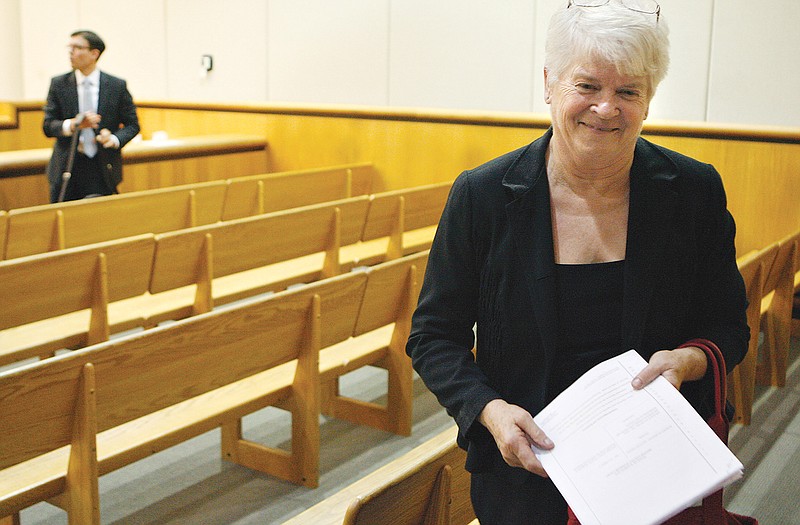 Barronelle Stutzman leaves Benton County Superior Court in Kennewick, Wash. Stutzman, a florist in eastern Washington state fined $1,000 for refusing to sell a same-sex couple wedding flowers and also facing a consumer-protection lawsuit has netted more than $85,000 in a crowdfunding campaign.
