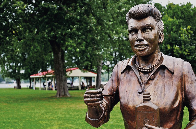 A bronze sculpture of Lucille Ball is displayed in in Lucille Ball Memorial Park in the village of Celoron, N.Y., Lucy's home town. Since the sculpture was unveiled in 2009, the statue has been blasted by critics who say it bears little or no likeness to the popular 1950s sitcom actress and comedian.



