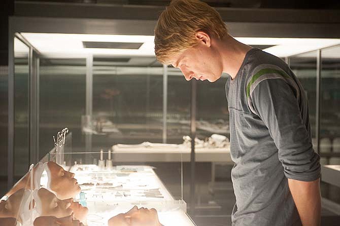 In this image released by A24 Films, Domhnall Gleeson appears in a scene from "Ex Machina." 