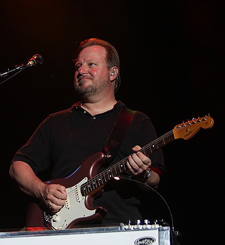 Steve Sturm plays electric guitar with a pedal steel in front.