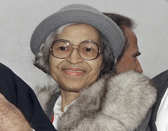 Rosa Parks is shown in 1986 at Ellis Island in New York. Sen. Jeanne Shaheen, D-NH, filed legislation Tuesday to create a citizens panel to recommend an appropriate woman candidate to be put on a $20 bill. Parks, a civil rights activist, is among the women suggested by a group promoting the effort.