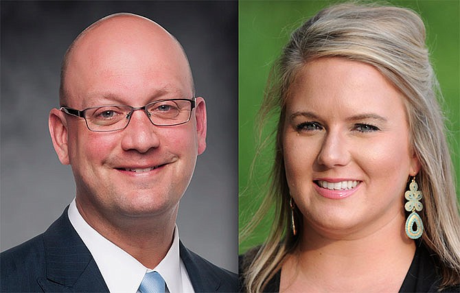 Jeff Boessen (left) and Ashton Wilbers-Frank were named 2015 chairpersons of the Helias Foundation's annual fund drive, which hopes to raise $350,000.